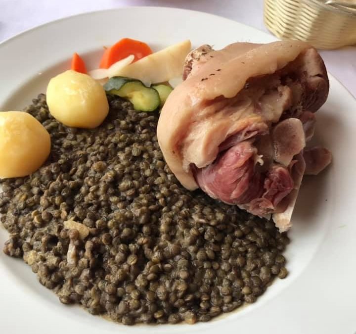Jarret de porc aux lentilles